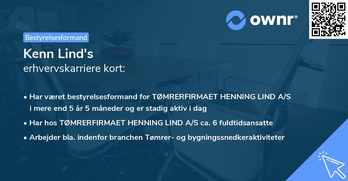 Kenn Lind's erhvervskarriere kort