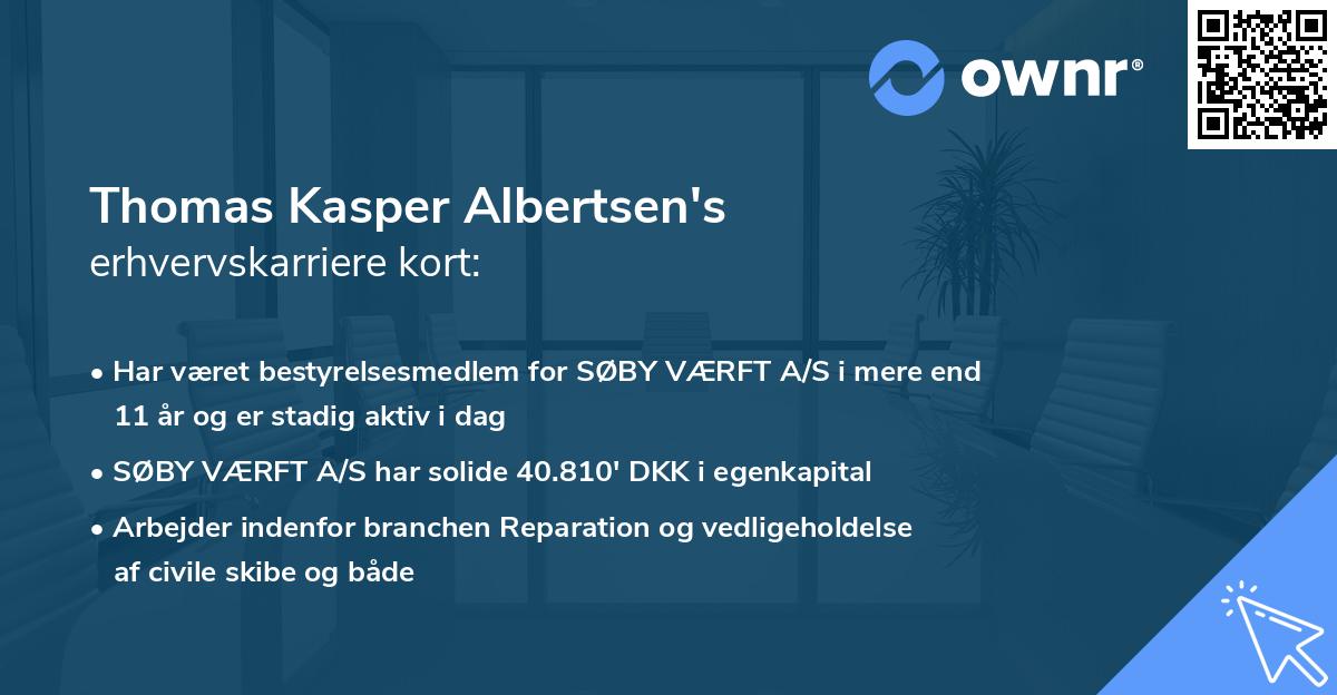 Thomas Kasper Albertsen's erhvervskarriere kort