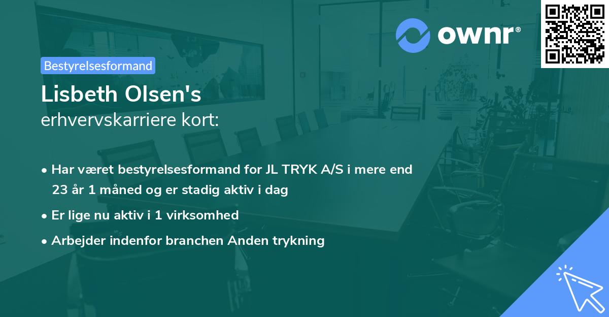 Lisbeth Olsen's erhvervskarriere kort
