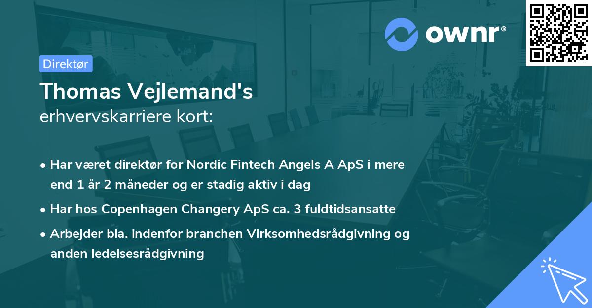 Thomas Vejlemand's erhvervskarriere kort