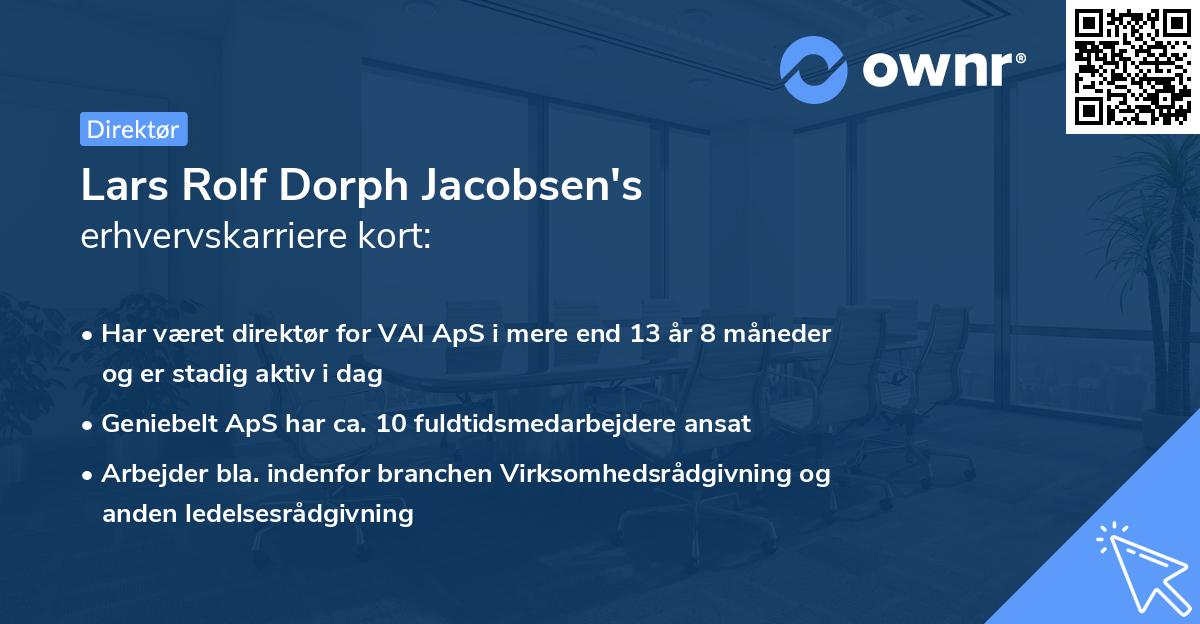Lars Rolf Dorph Jacobsen's erhvervskarriere kort
