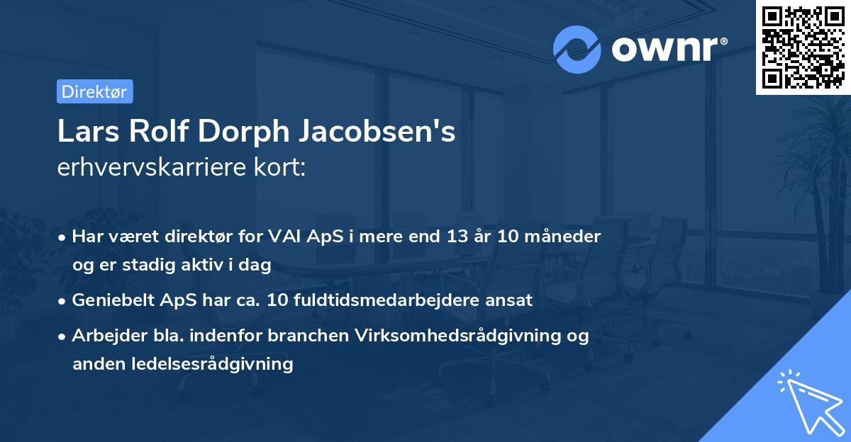 Lars Rolf Dorph Jacobsen's erhvervskarriere kort