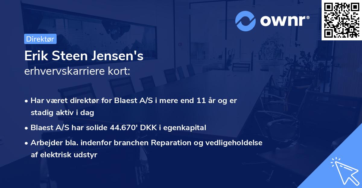 Erik Steen Jensen's erhvervskarriere kort