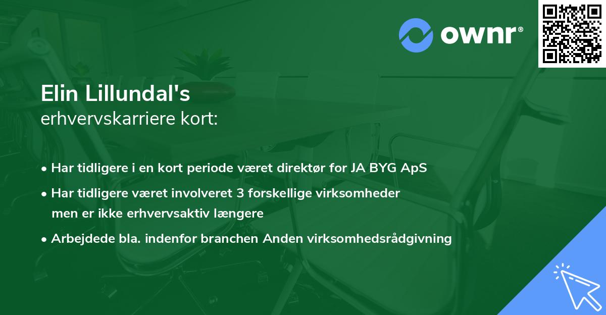 Elin Lillundal's erhvervskarriere kort