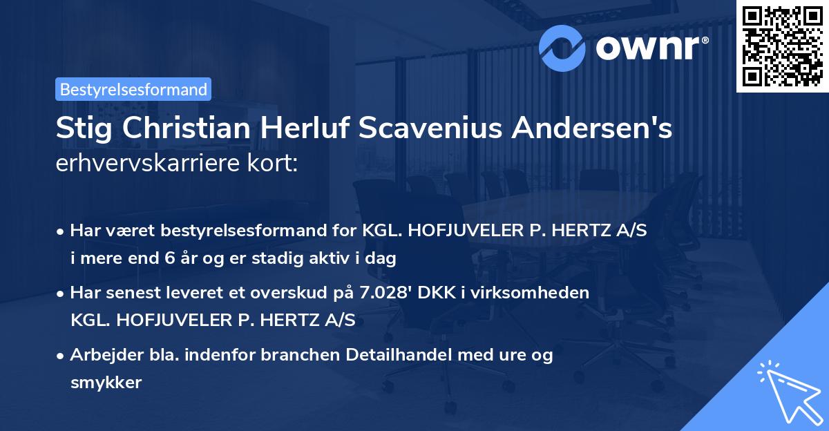 Stig Christian Herluf Scavenius Andersen's erhvervskarriere kort