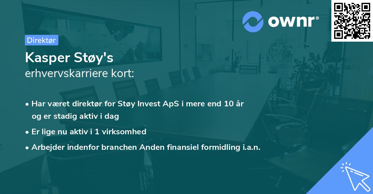 Kasper Støy's erhvervskarriere kort