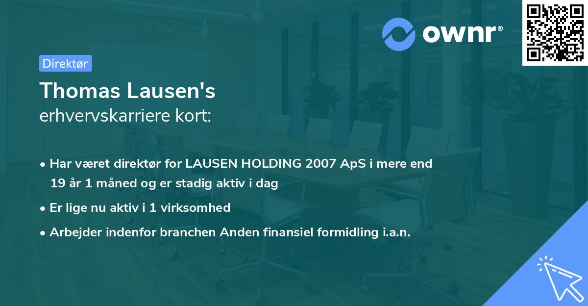 Thomas Lausen's erhvervskarriere kort