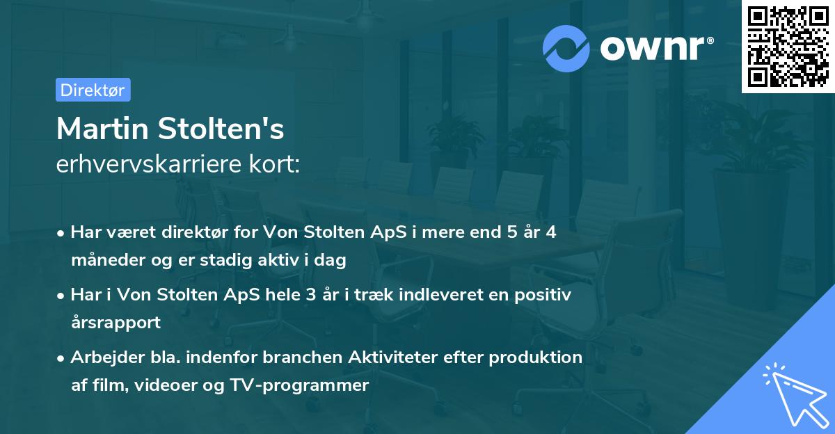 Martin Stolten's erhvervskarriere kort