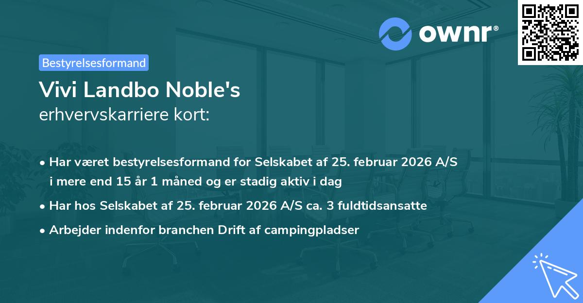 Vivi Landbo Noble's erhvervskarriere kort