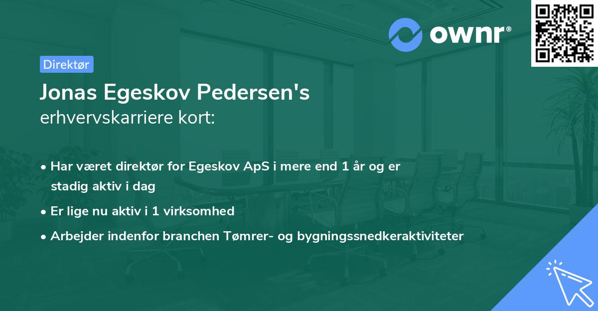 Jonas Egeskov Pedersen's erhvervskarriere kort