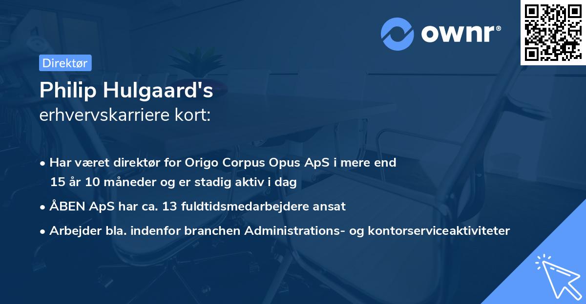 Philip Hulgaard's erhvervskarriere kort