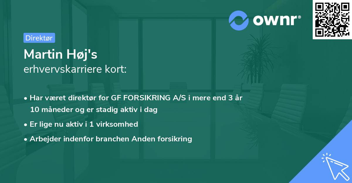 Martin Høj's erhvervskarriere kort