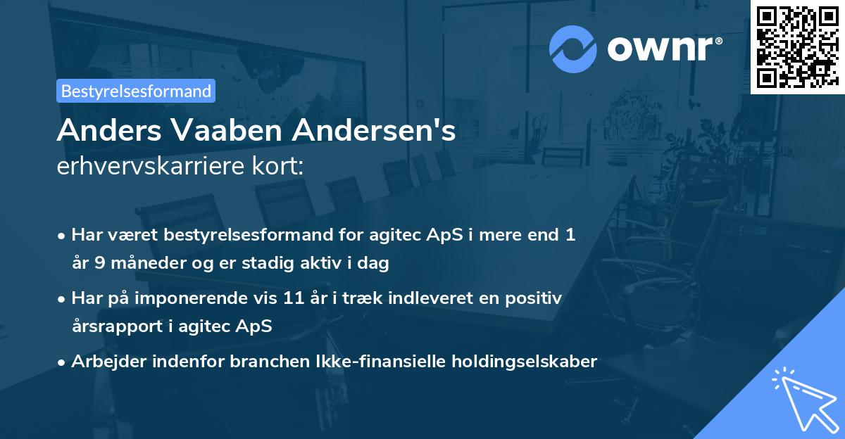 Anders Vaaben Andersen's erhvervskarriere kort