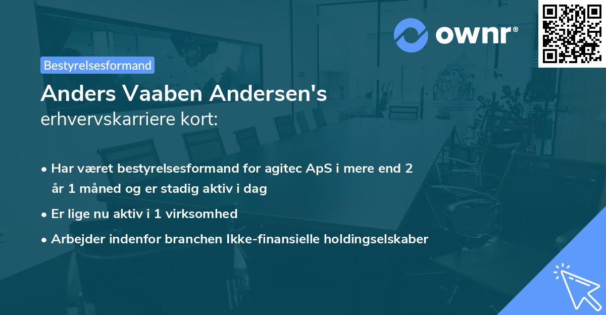 Anders Vaaben Andersen's erhvervskarriere kort