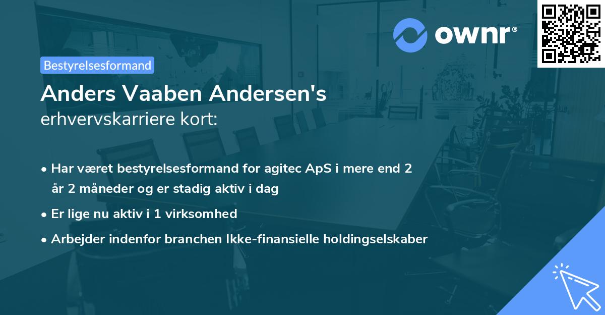 Anders Vaaben Andersen's erhvervskarriere kort