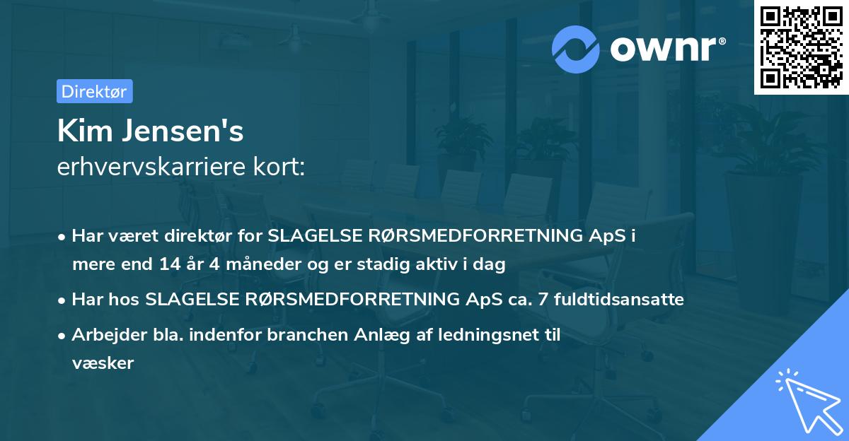 Kim Jensen's erhvervskarriere kort