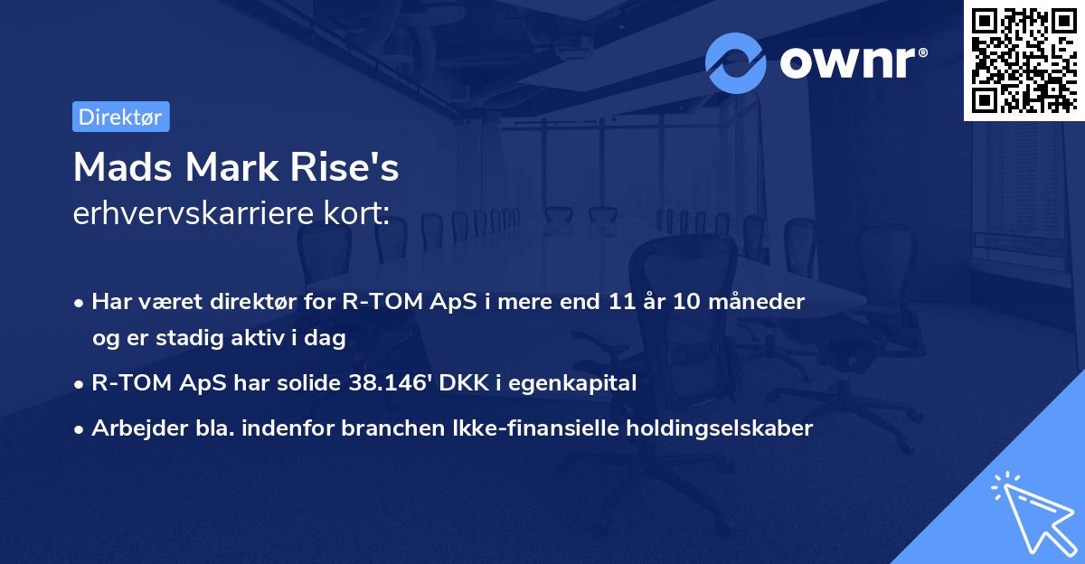 Mads Mark Rise's erhvervskarriere kort