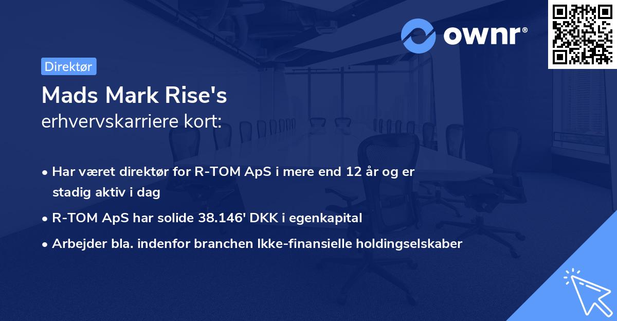 Mads Mark Rise's erhvervskarriere kort