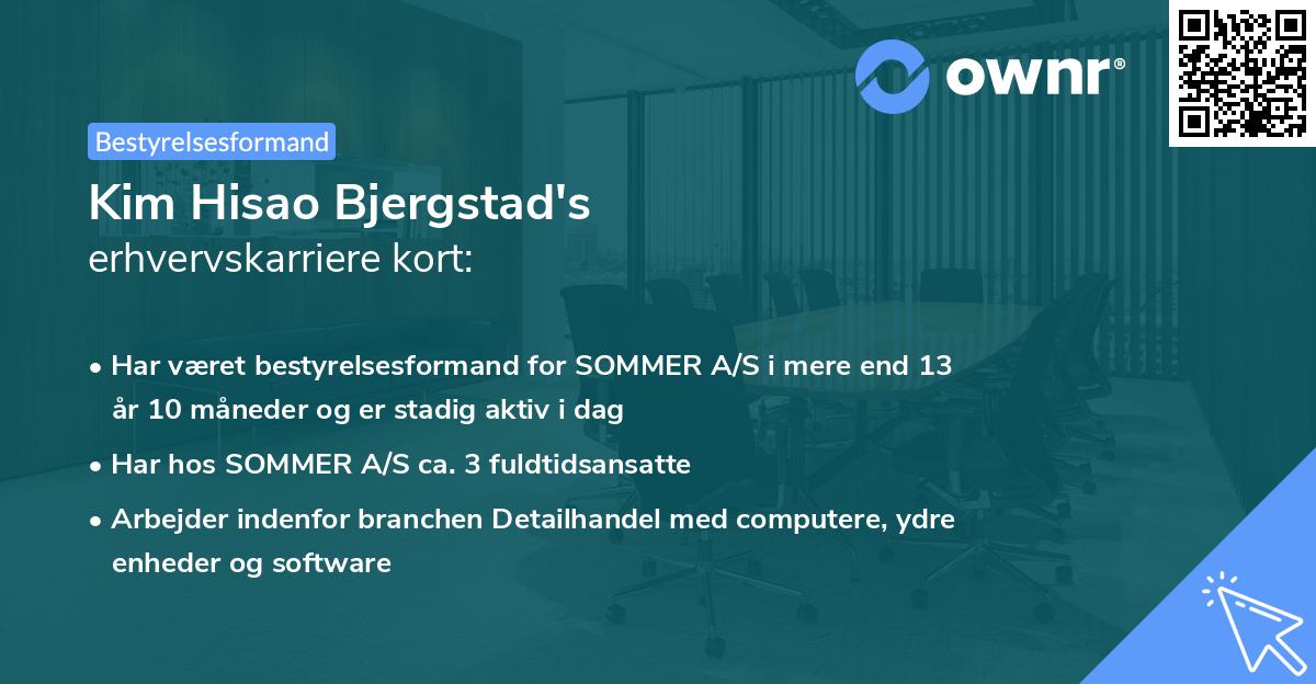 Kim Hisao Bjergstad's erhvervskarriere kort