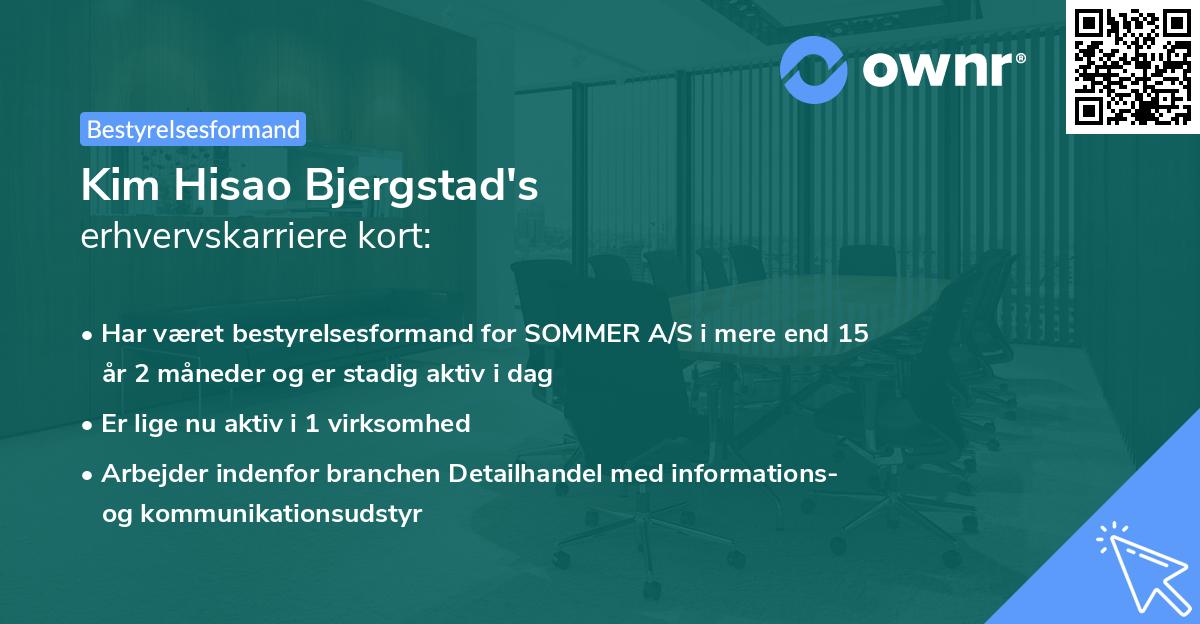 Kim Hisao Bjergstad's erhvervskarriere kort