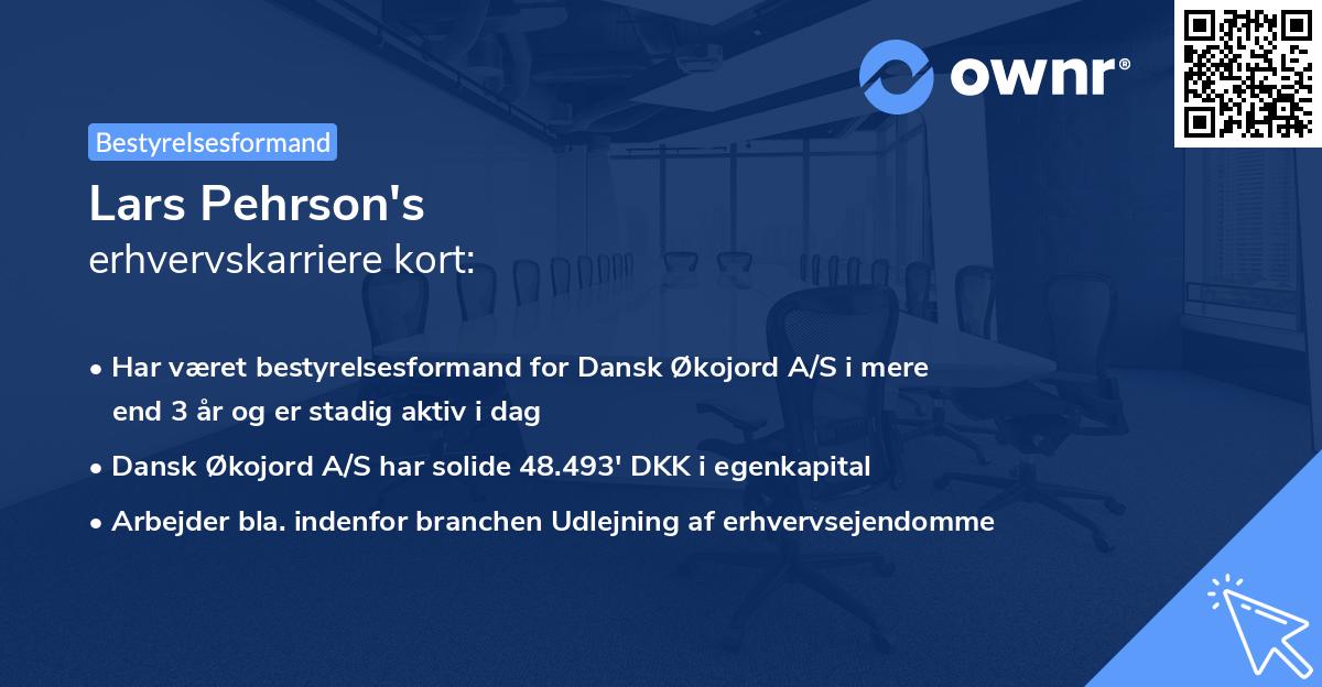 Lars Pehrson's erhvervskarriere kort