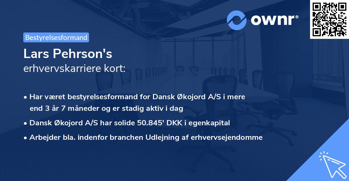 Lars Pehrson's erhvervskarriere kort