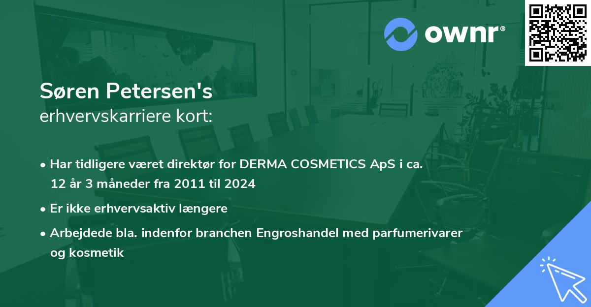 Søren Petersen's erhvervskarriere kort