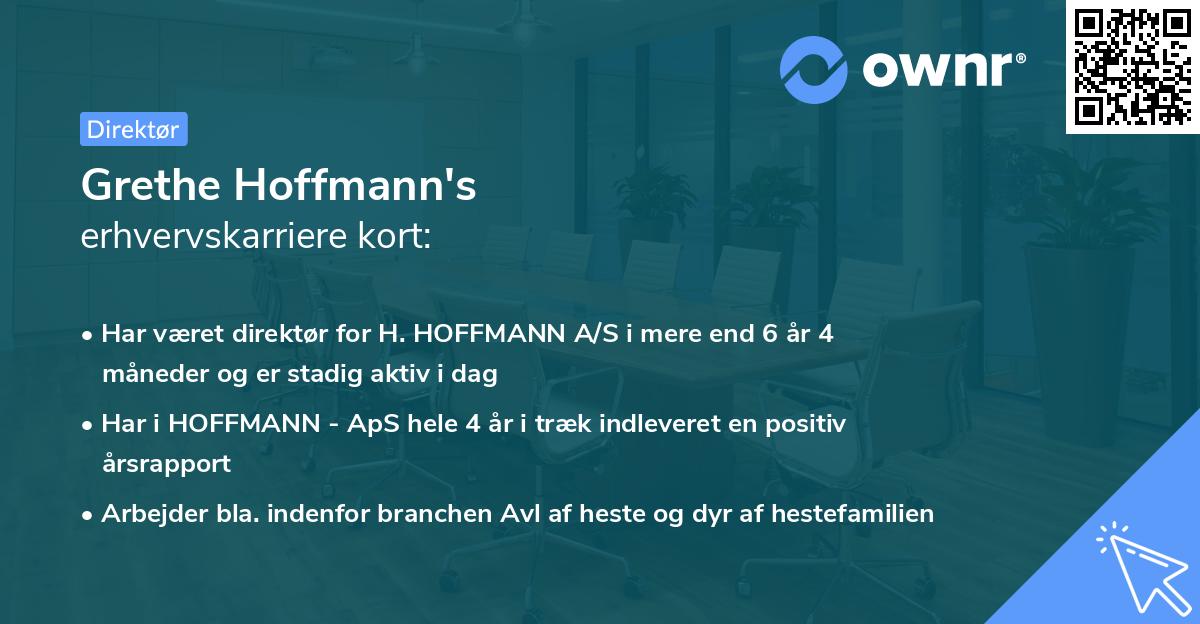 Grethe Hoffmann's erhvervskarriere kort