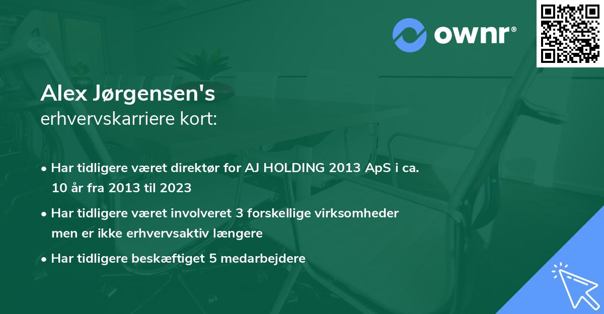 Alex Jørgensen's erhvervskarriere kort