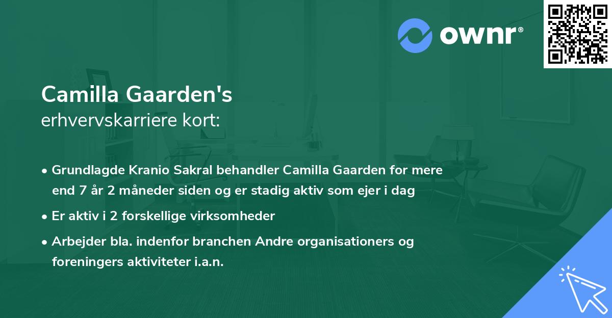 Camilla Gaarden's erhvervskarriere kort