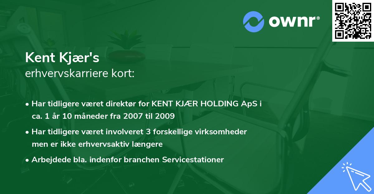 Kent Kjær's erhvervskarriere kort