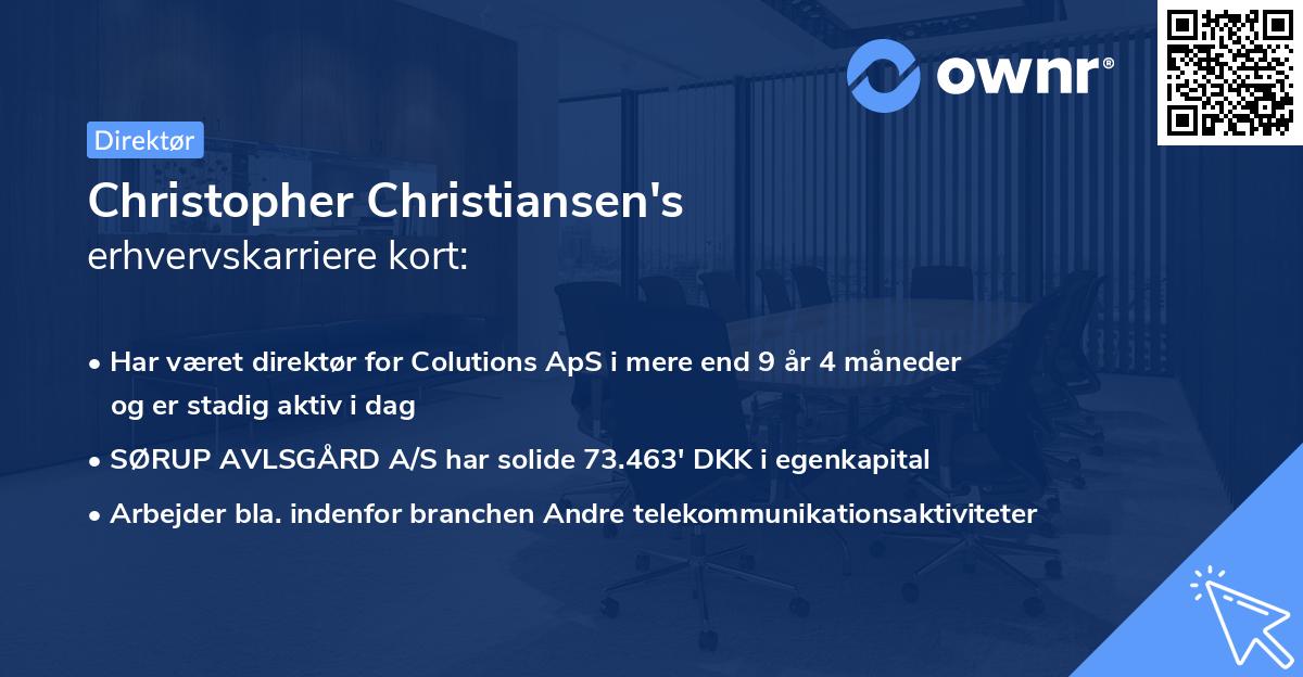 Christopher Christiansen's erhvervskarriere kort