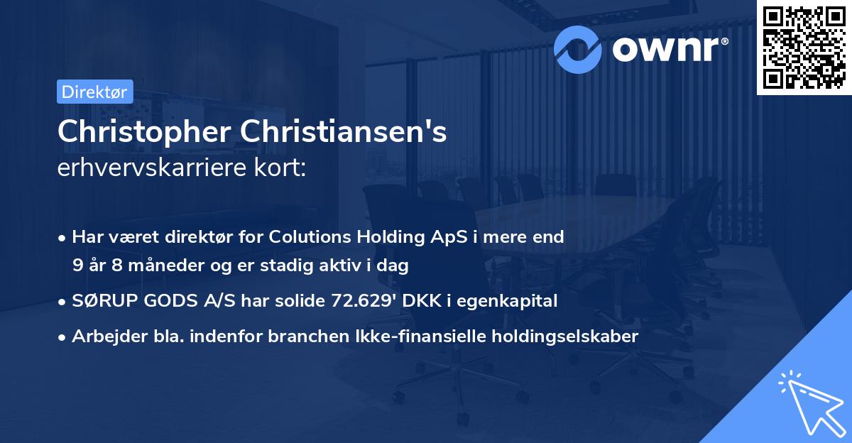 Christopher Christiansen's erhvervskarriere kort