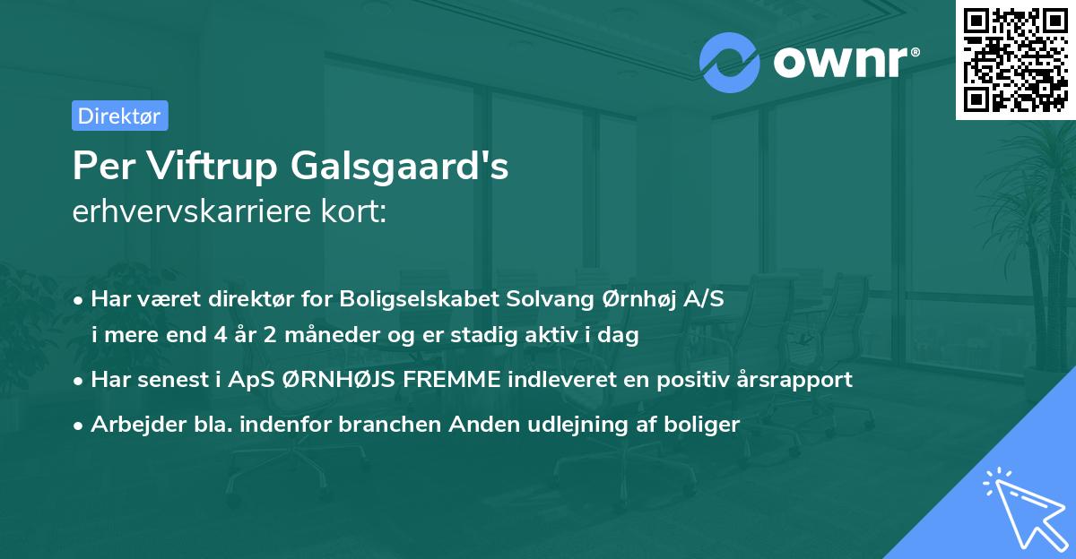 Per Viftrup Galsgaard's erhvervskarriere kort