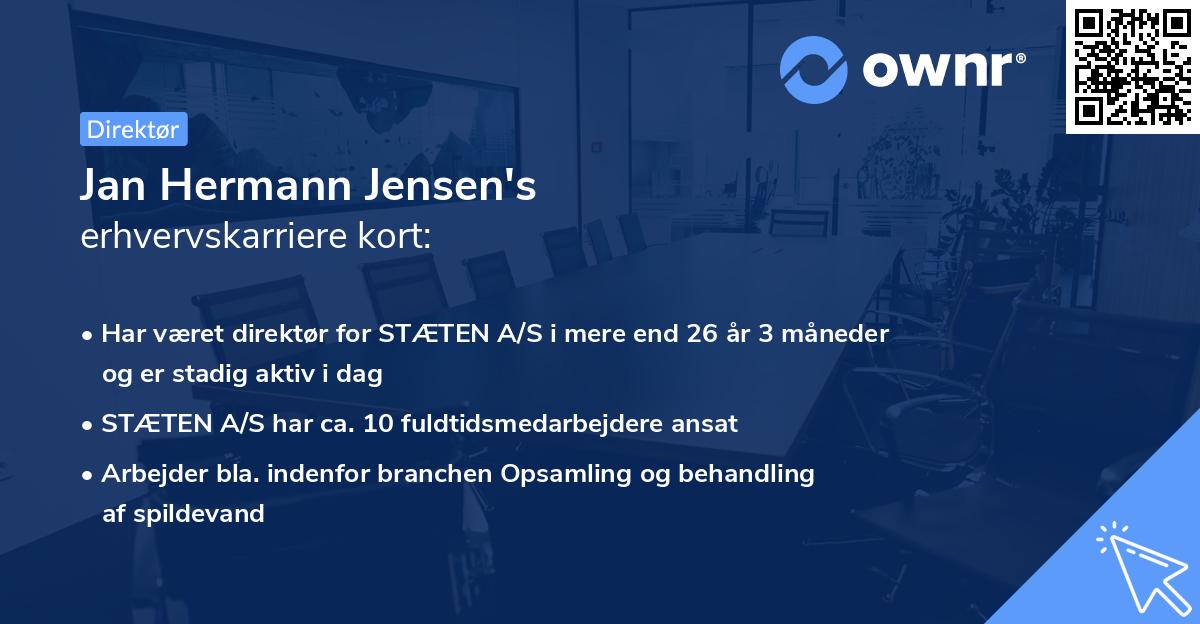 Jan Hermann Jensen's erhvervskarriere kort