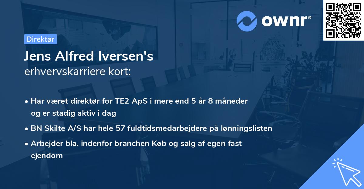 Jens Alfred Iversen's erhvervskarriere kort