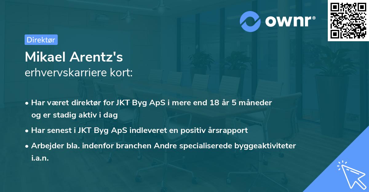 Mikael Arentz's erhvervskarriere kort