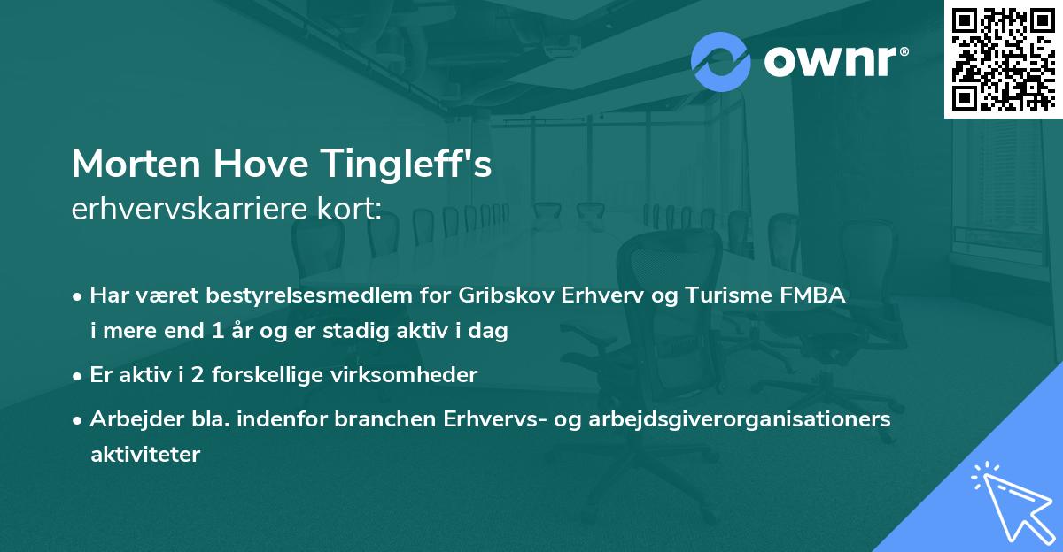 Morten Hove Tingleff's erhvervskarriere kort