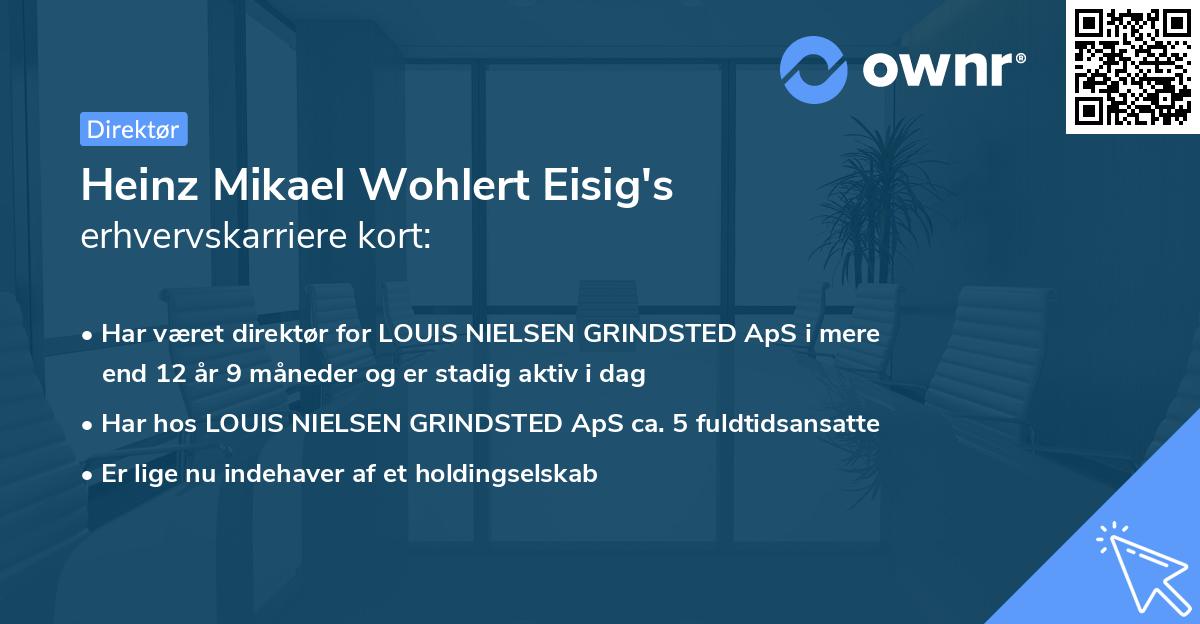 Heinz Mikael Wohlert Eisig's erhvervskarriere kort