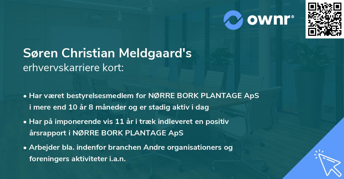 Søren Christian Meldgaard's erhvervskarriere kort