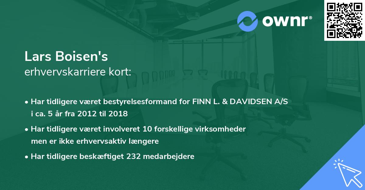 Lars Boisen's erhvervskarriere kort