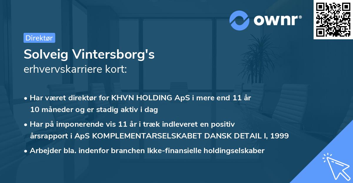 Solveig Vintersborg's erhvervskarriere kort