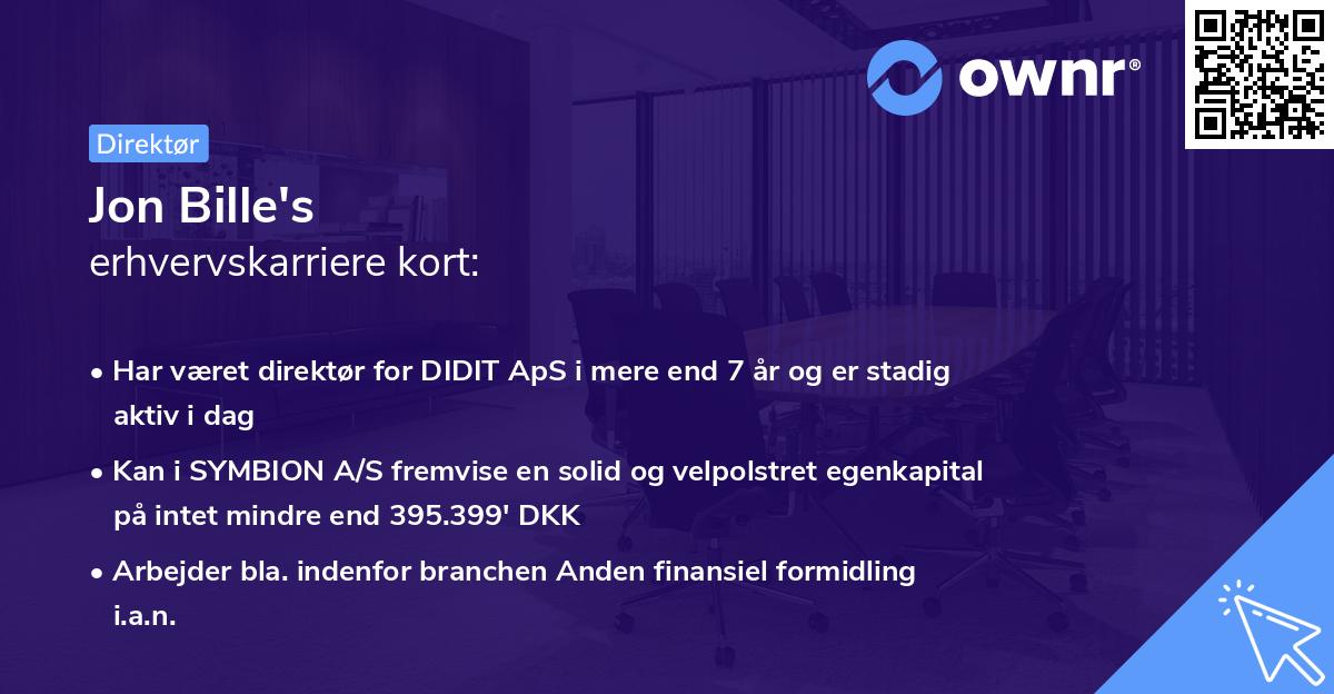 Jon Bille's erhvervskarriere kort