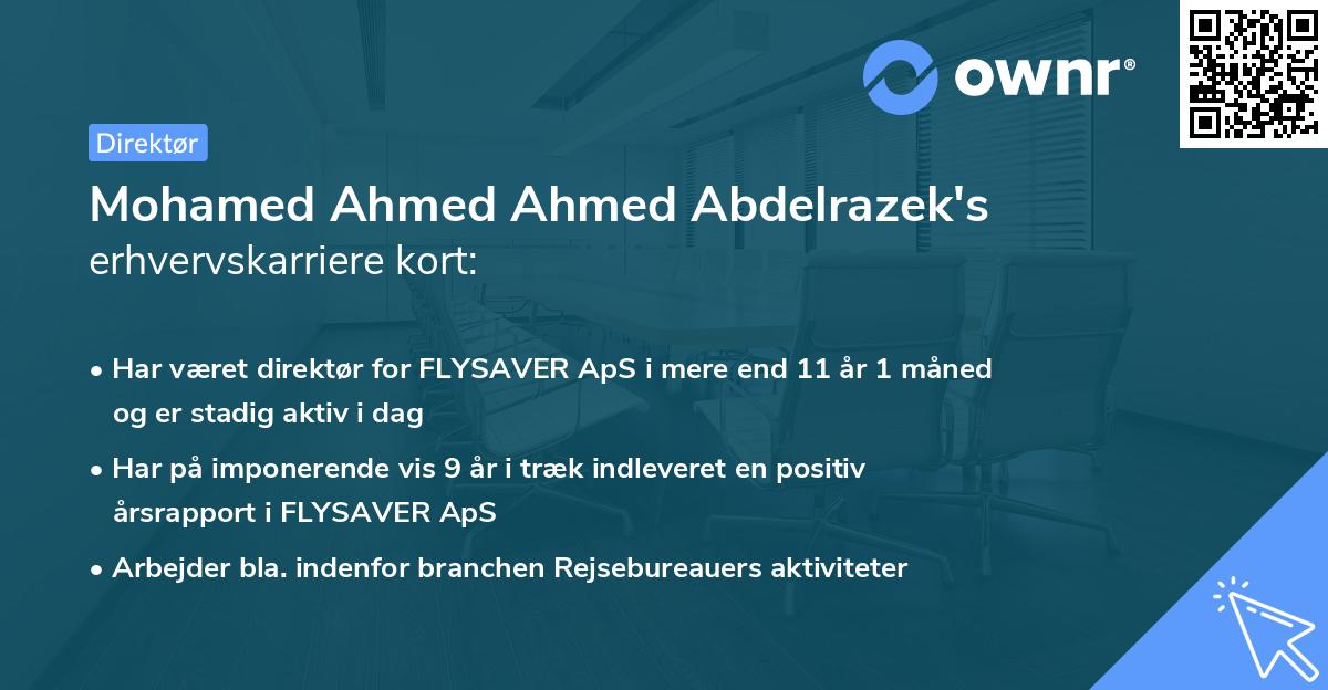 Mohamed Ahmed Ahmed Abdelrazek's erhvervskarriere kort