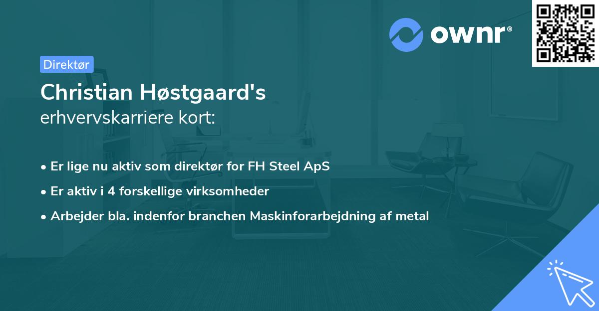 Christian Høstgaard's erhvervskarriere kort