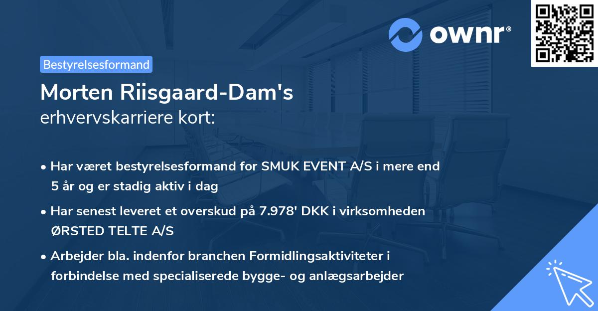 Morten Riisgaard-Dam's erhvervskarriere kort