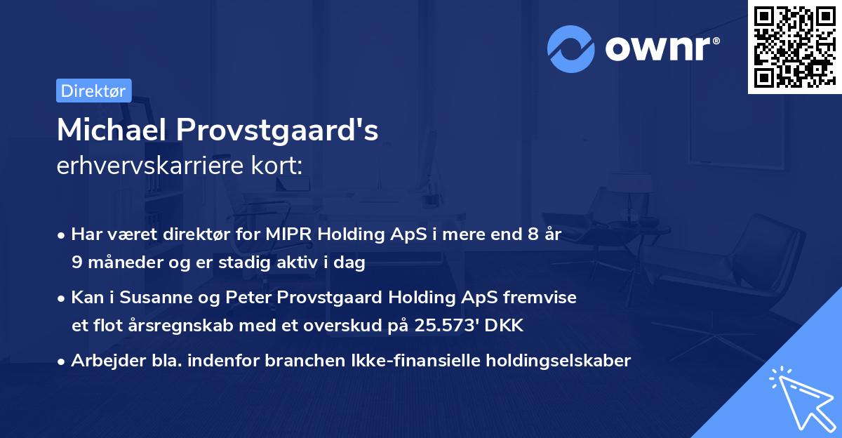 Michael Provstgaard's erhvervskarriere kort