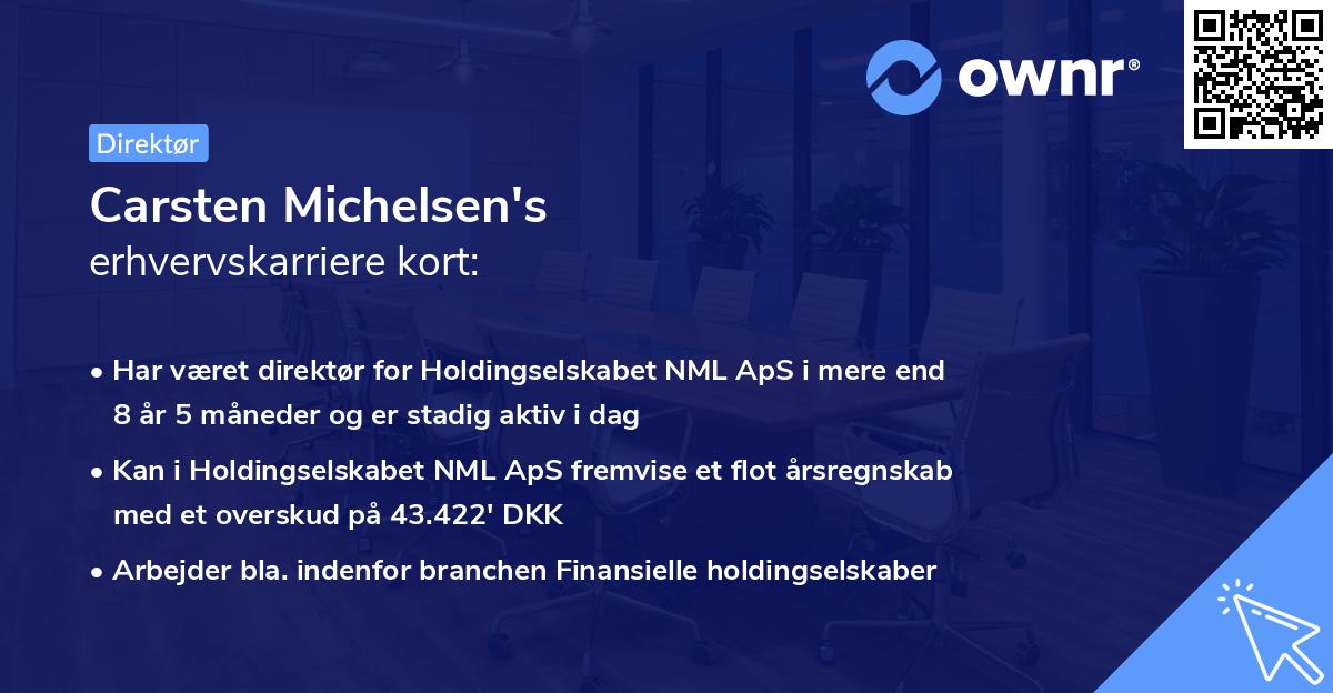 Carsten Michelsen's erhvervskarriere kort
