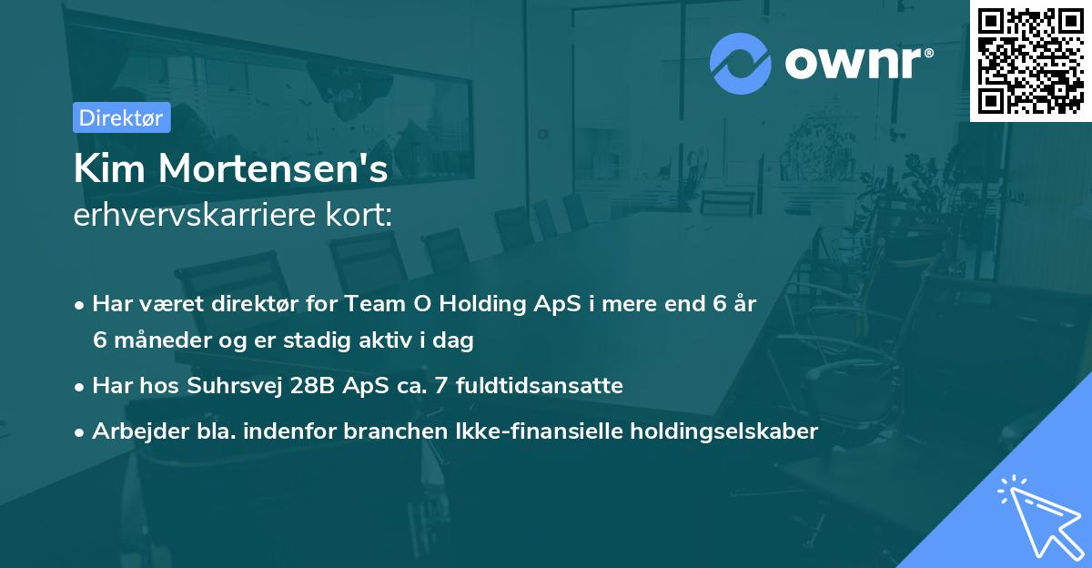 Kim Mortensen's erhvervskarriere kort