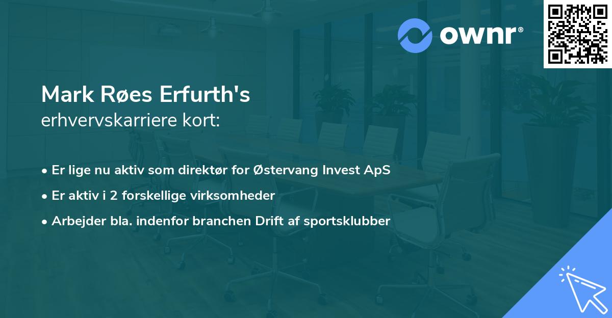 Mark Røes Erfurth's erhvervskarriere kort